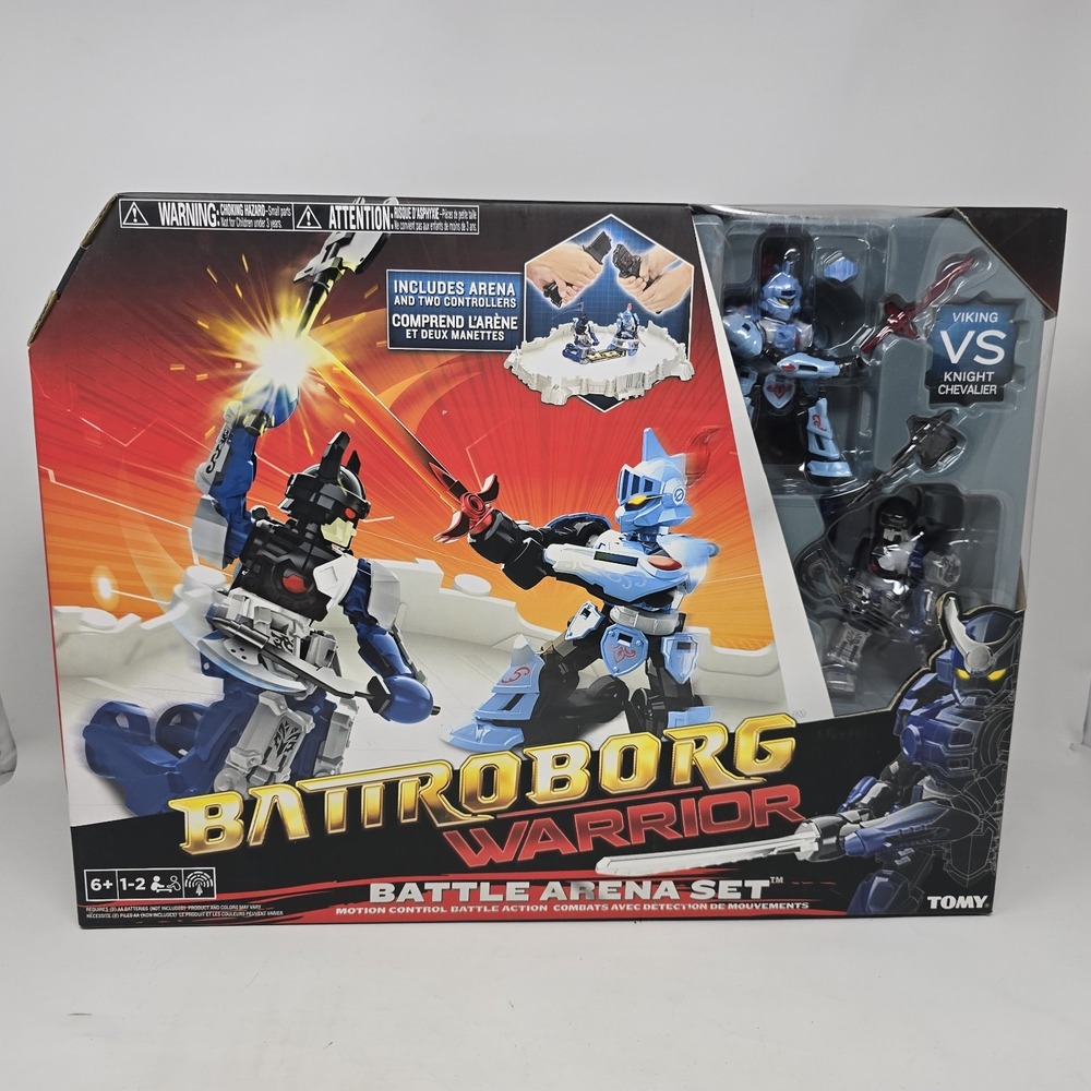 Battroborg Warrior Battle Arena Set Viking vs Knight Chevalier Tomy T60818 New